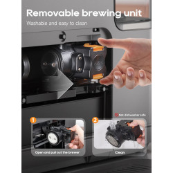 Máquina de café expresso HIBREW: Cappuccino automático, 6 cafés, moedor e toque...